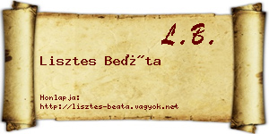 Lisztes Beáta névjegykártya