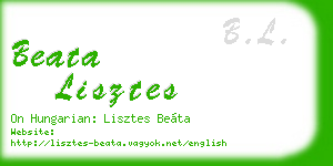 beata lisztes business card